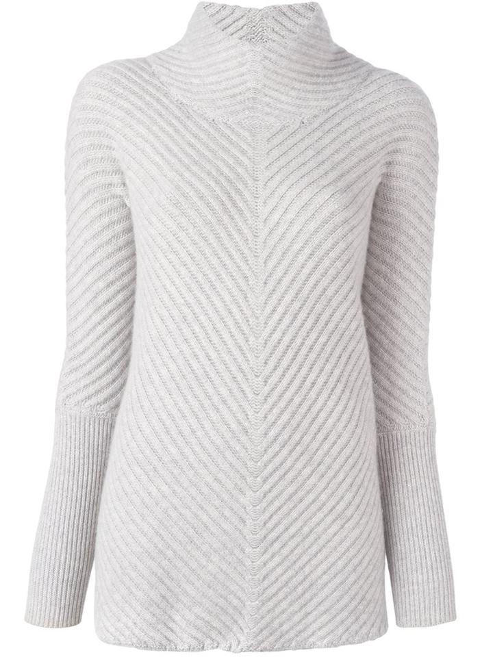 N.peal Cashmere 'chevron' Pullover, Women's, Size: Large, Grey, Cashmere