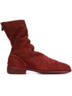 Guidi Back Zip Boots - Red