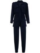 Norma Kamali Long-sleeve Fitted Jumpsuit - Blue
