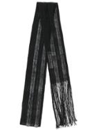 Isabel Benenato Fringed Skinny Scarf - Black