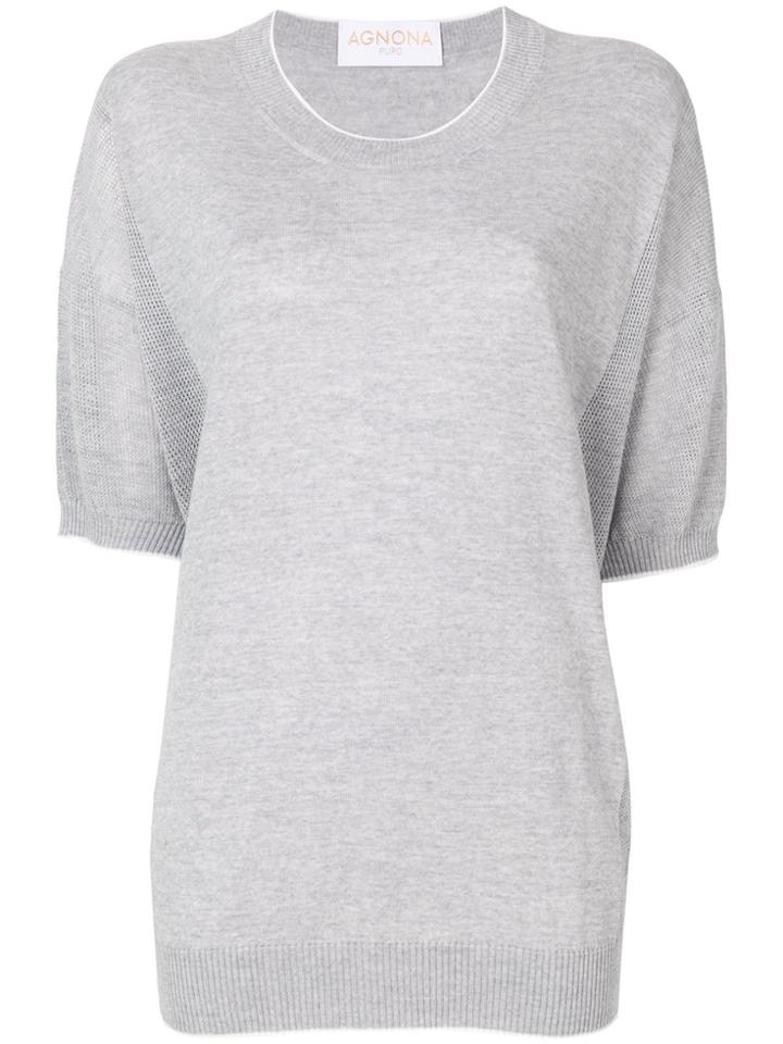 Agnona Short-sleeve Jumper - Grey