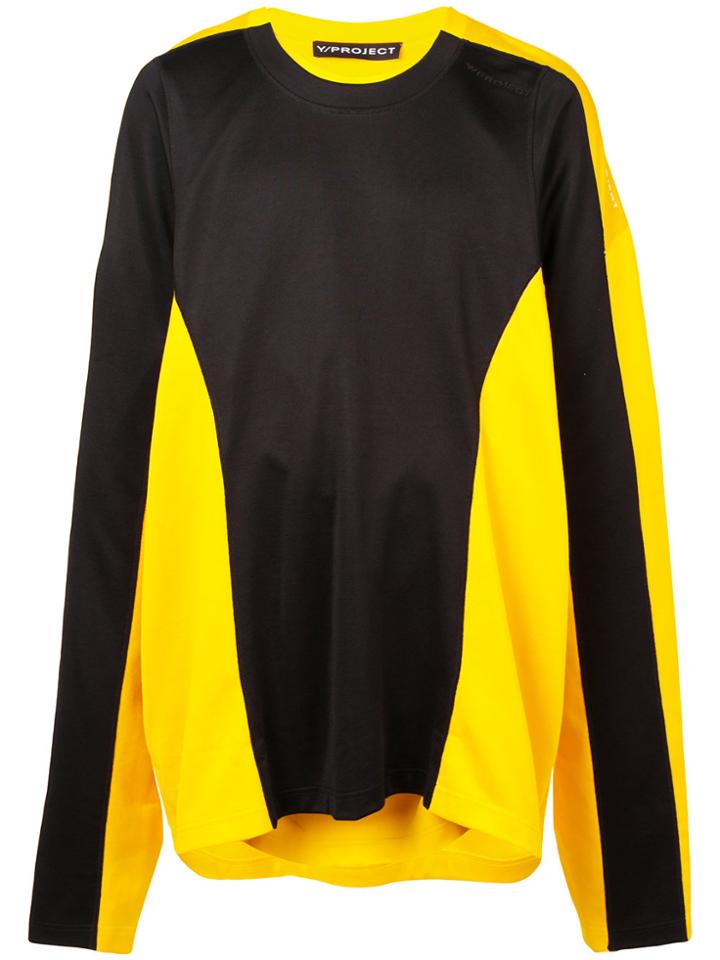 Y / Project Color Block Sweater - Black