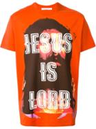 Givenchy Jesus Is Lord T-shirt, Men's, Size: S, Yellow/orange, Cotton