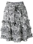 Dodo Bar Or - Paisley Print Belted Skirt - Women - Silk - 42, Black, Silk