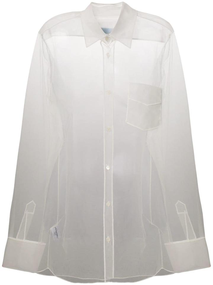 Viktor & Rolf Sheer Long-sleeve Blouse - White