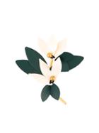 Marni Floral Brooch, Women's, Green, Leather/plastic