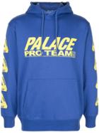 Palace Logo Print Drawstring Hoodie - Blue