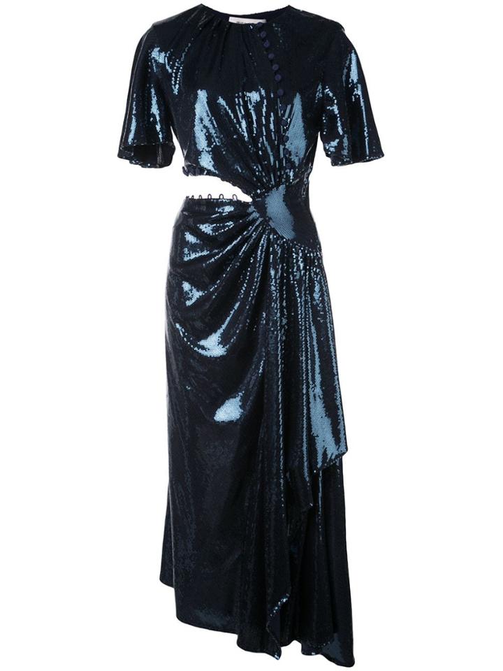 Prabal Gurung Asymmetric Sequined Dress - Blue