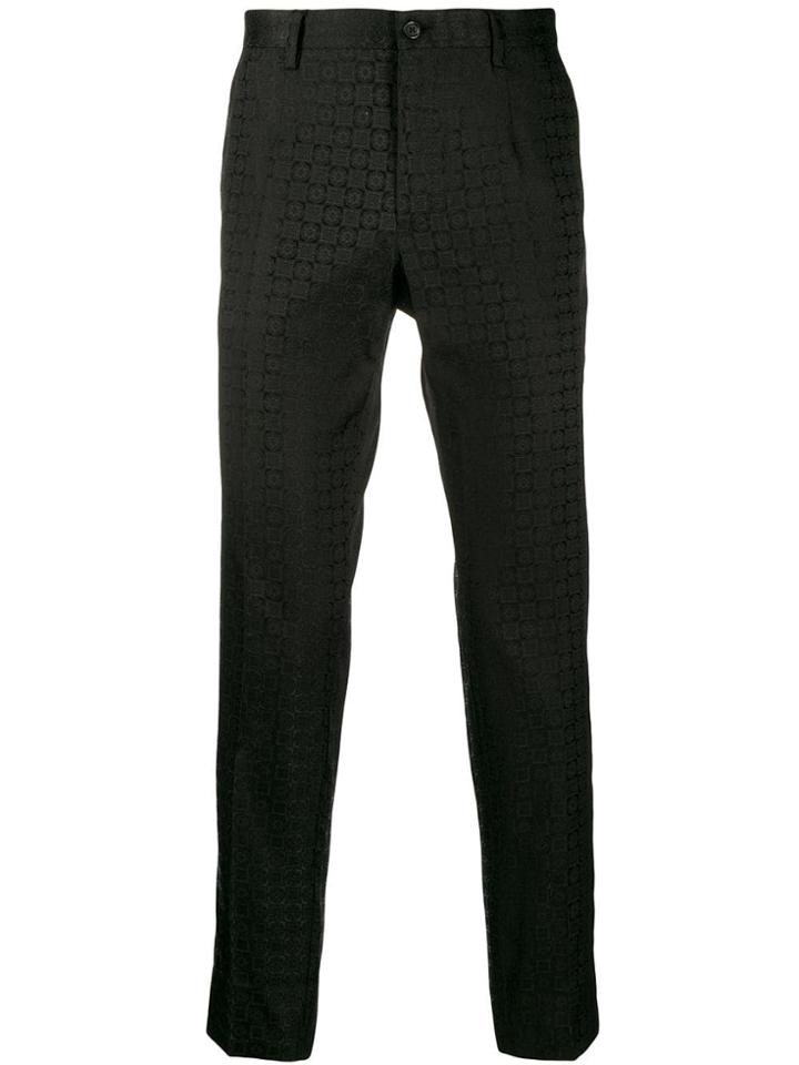 Dolce & Gabbana Jacquard Tailored Trousers - Black