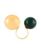 Marni Double Sphere Ring, Women's, Size: M, Metallic, Brass
