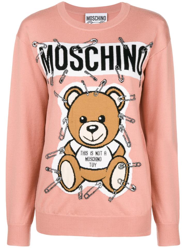 Moschino Teddy Bear Intarsia Sweater - Pink & Purple