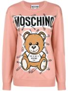 Moschino Teddy Bear Intarsia Sweater - Pink & Purple