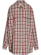 Burberry Small Scale Check Oversized Shirt - Red