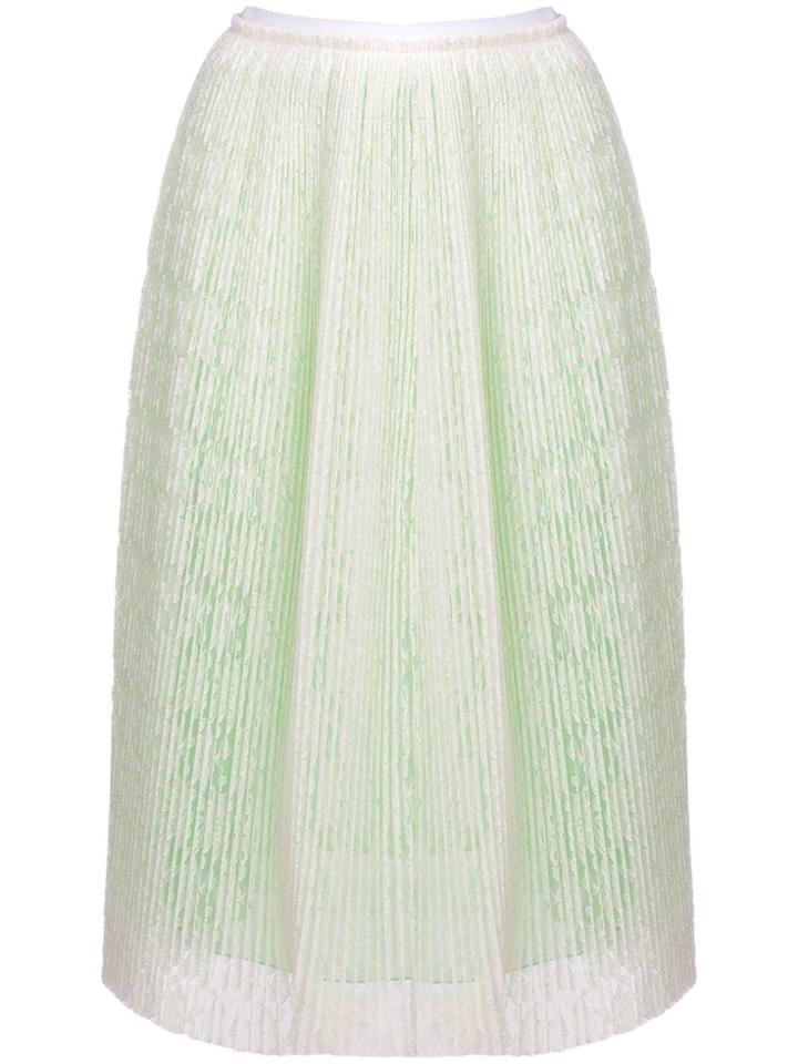 Marco De Vincenzo Micro Pleated Lace Skirt - White