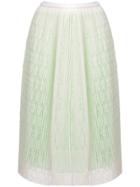 Marco De Vincenzo Micro Pleated Lace Skirt - White