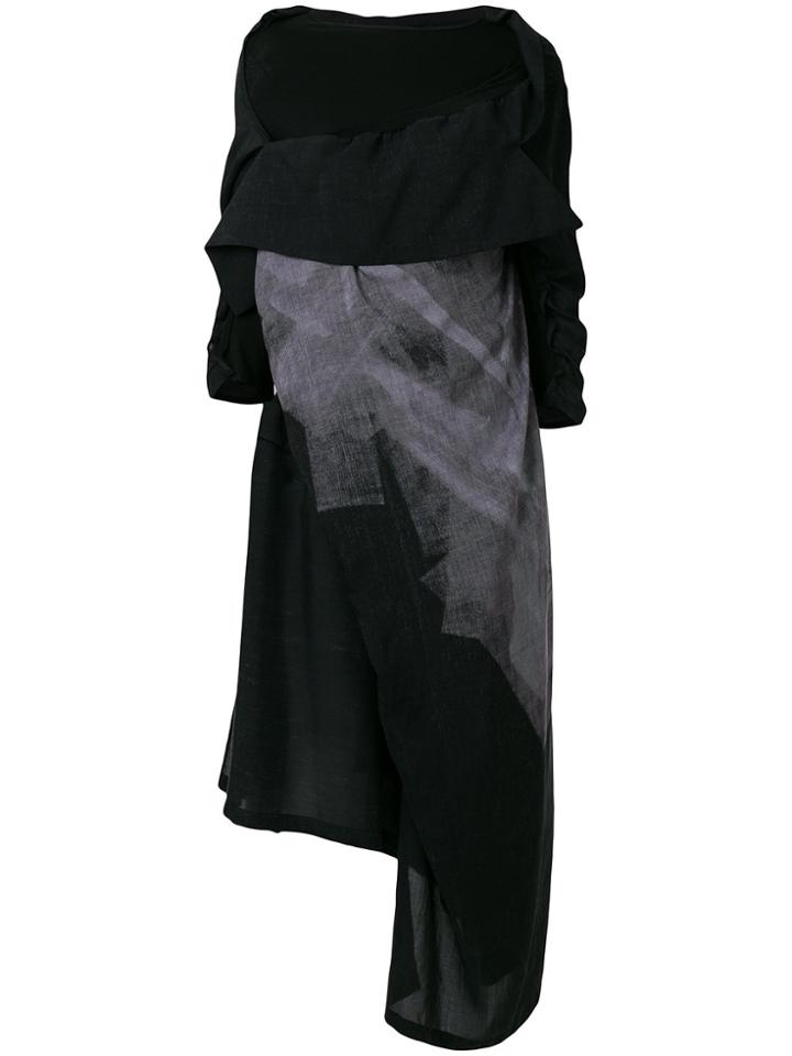 Yohji Yamamoto Asymmetric Layered Dress - Black