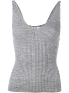 T By Alexander Wang Variegated Knit Cropped Tank Top - Grey