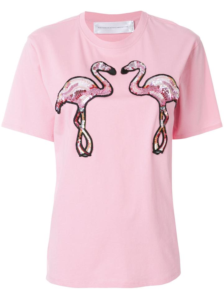 Victoria Victoria Beckham Famingo T-shirt - Pink & Purple
