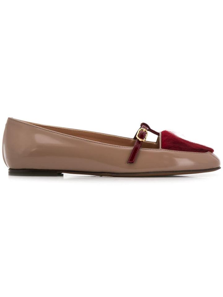 L'autre Chose Strap Detailed Ballerinas - Neutrals