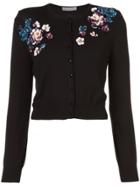 Oscar De La Renta Floral-embellished Cardigan - Black