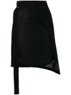 Ann Demeulemeester Asymmetric Wrap Skirt - Black
