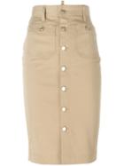 Dsquared2 Classic Pencil Skirt, Women's, Size: 42, Nude/neutrals, Cotton/spandex/elastane/polyester