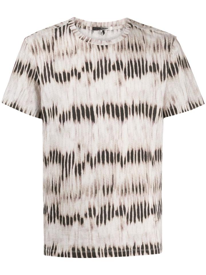 Isabel Marant Faded-stripe Print T-shirt - Neutrals