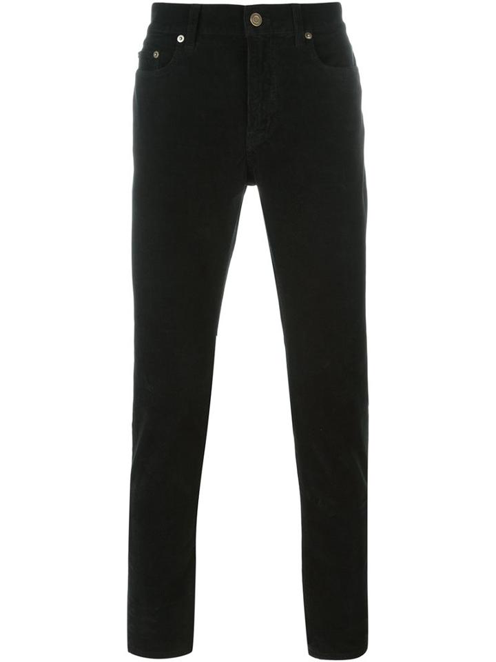 Saint Laurent Straight Leg Jeans, Men's, Size: 34, Black, Cotton/spandex/elastane