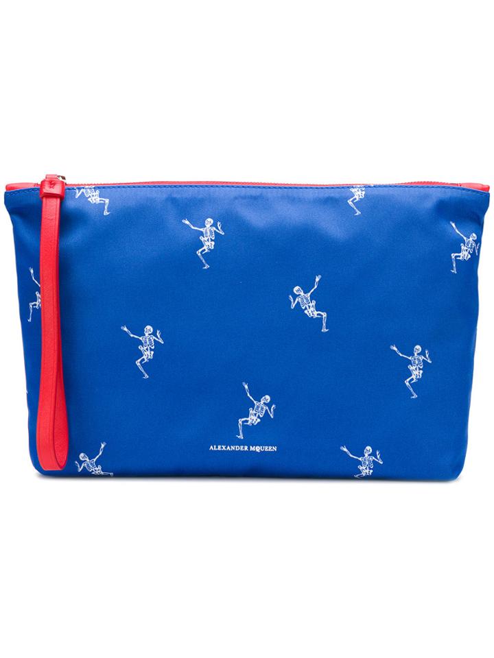Alexander Mcqueen Skull Clutch Bag - Blue