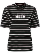 Msgm Msgm X Diadora High-neck Striped T-shirt - Black