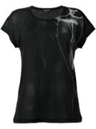 Ann Demeulemeester Bead And Feather Print Rib T-shirt, Women's, Size: 40, Black, Cotton/lyocell