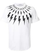 Neil Barrett Lightning Bolt Print T-shirt, Men's, Size: 41, White, Cotton