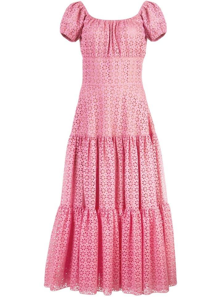 Michael Kors Collection Floral Lace Ruffled Dress - Pink