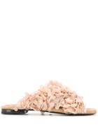 Maison Ernest Textured Slip-on Sandals - Neutrals