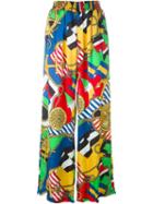 Love Moschino Nautical Theme Print Palazzo Trousers