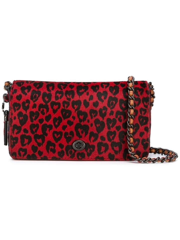 Coach - Leopard Print Cross Body Bag - Women - Pony Fur - One Size, Women's, Red, Pony Fur