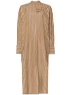 Jil Sander Striped Shirt Dress - Brown