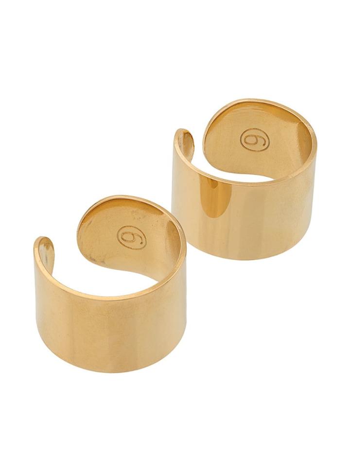 Mm6 Maison Margiela Logo Engraved Ring - Gold