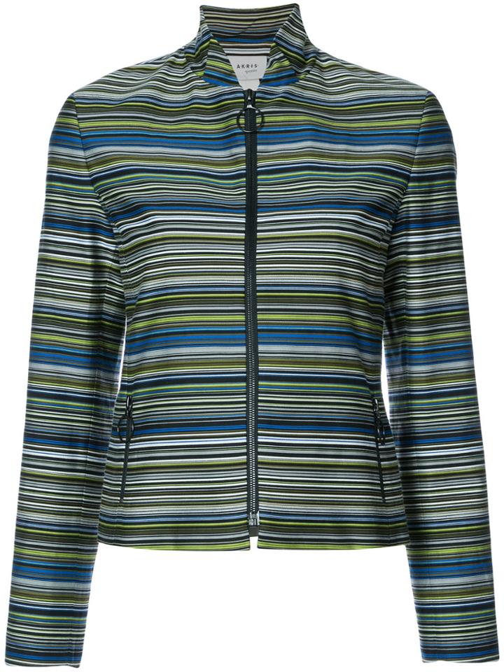 Akris Punto Striped Fitted Jacket - Green
