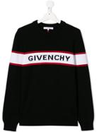Givenchy Kids Teen Fine-knit Logo Jumper - Black