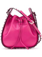 Valentino Valentino Garavani Rockstud Bucket Shoulder Bag, Women's, Pink/purple, Calf Leather