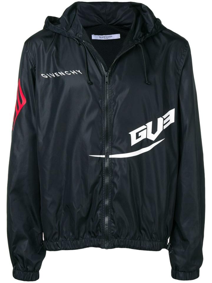 Givenchy Logo Print Shell Jacket - Black