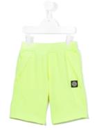 Stone Island Kids Logo Patch Shorts, Boy's, Size: 6 Yrs, Yellow/orange