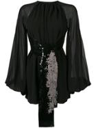 Saint Laurent Sequin Embroidered Dress - Black