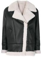 Blancha Fur Detail Coat - Black