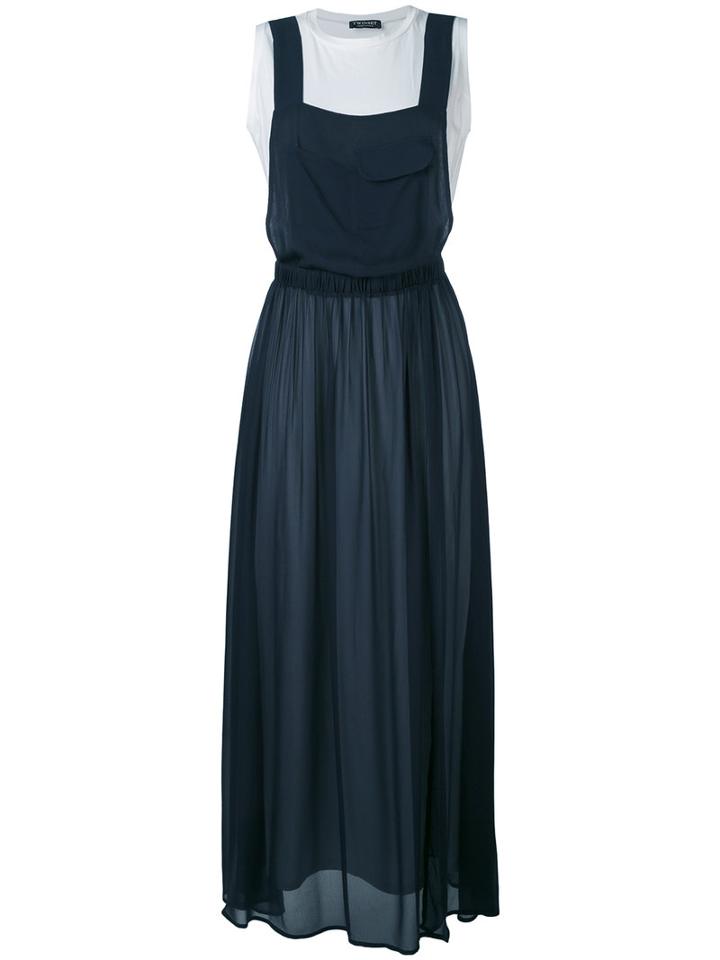 Twin-set - Pinafore Dress - Women - Cotton/viscose - 40, Blue, Cotton/viscose