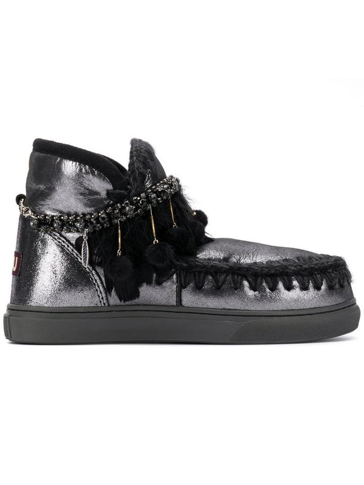 Mou Eskimo Slip-on Boots - Silver