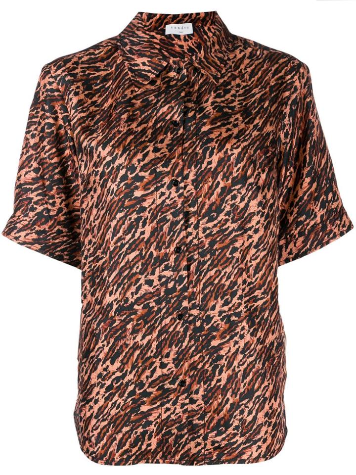 Sandro Paris Loose-fit Printed Shirt - Brown