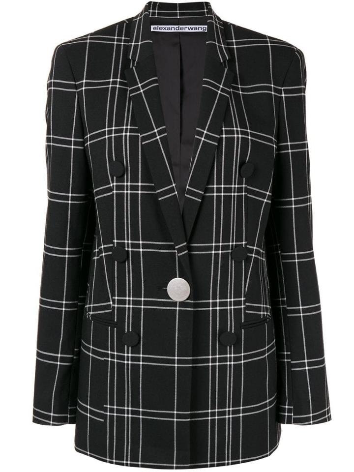 Alexander Wang Loose-fit Plaid Blazer - Black