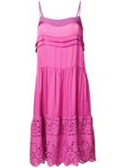 Semicouture Embroidered Flounce Dress - Pink & Purple